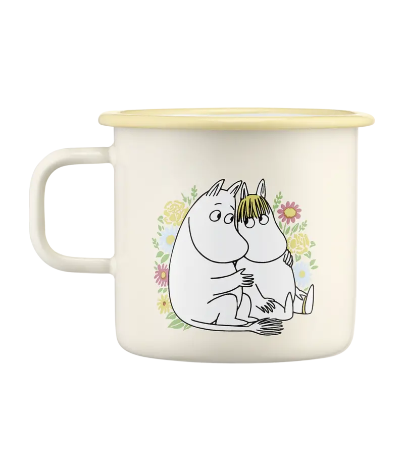 Moomin Floral Enamel Mug – 18 Oz, Vibrant Italian-Made Finish 1