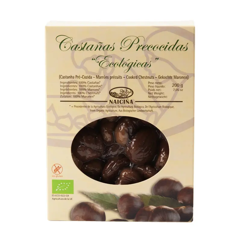 Naiciña Organic Pre-Cooked Chestnuts, Vacuum-Sealed 1