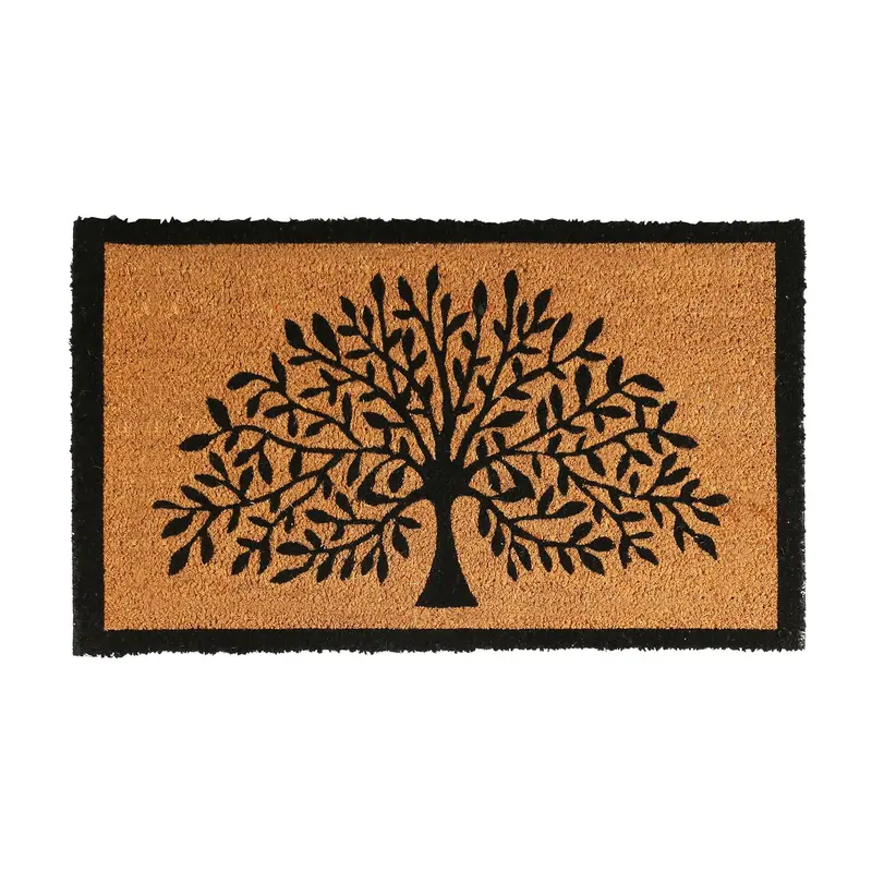 Natural Coir Doormat Featuring Tree Of Life Design – 75Cm × 45Cm 1