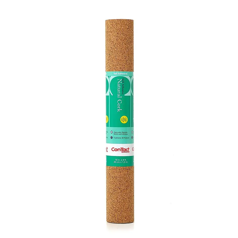 Natural Cork Self-Adhesive Shelf Liner – 18 In X 4 Ft Roll 1