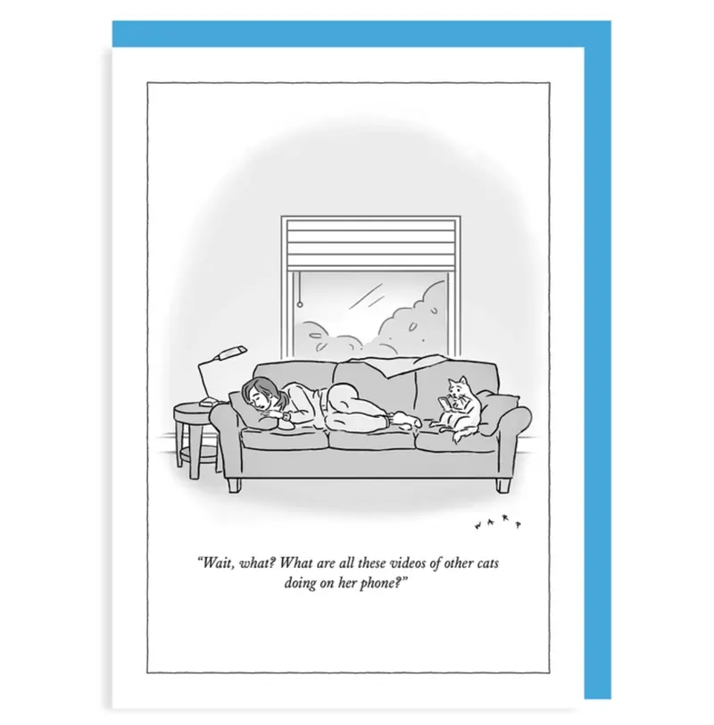 New Yorker Humorous Note Card – Cat Videos Theme 1