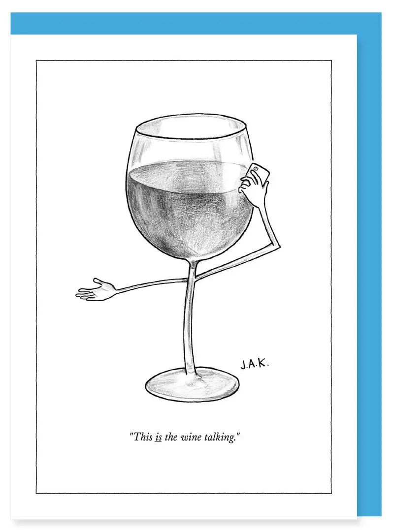New Yorker Humorous Note Card: "This Is The Wine Talking" 1