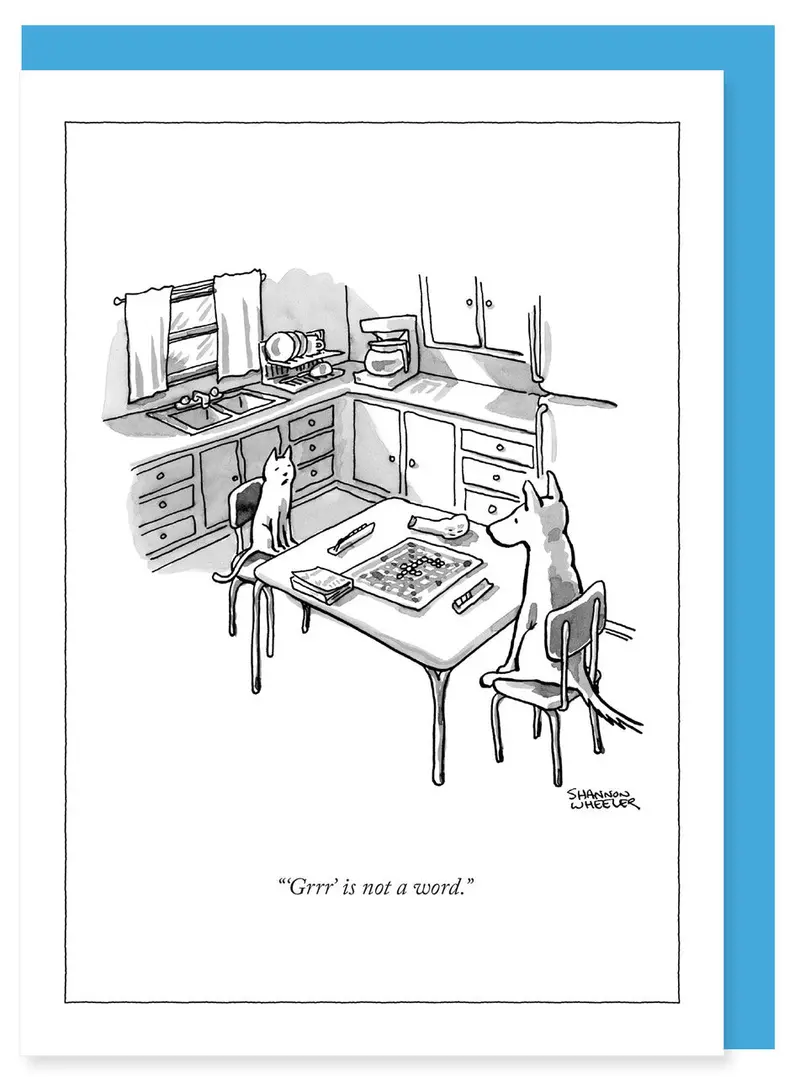 New Yorker Pet-Themed Note Card: 'Pet Games' 1