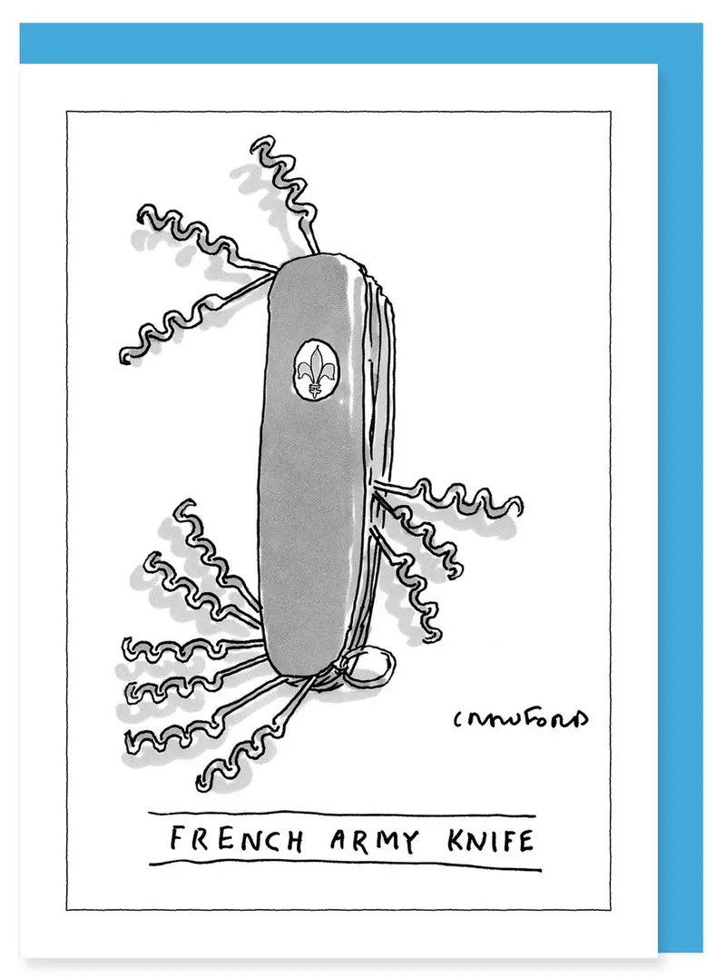 New Yorker Witty Note Card: 'French Army Knife' Cartoon 1