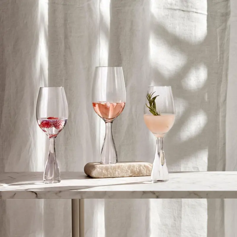 Nude Glass White Wine Glasses – Modern Party Set Of 2 1