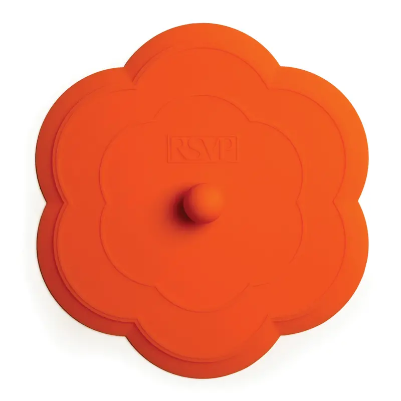 Orange Floral Design Sink Plug Stopper 1