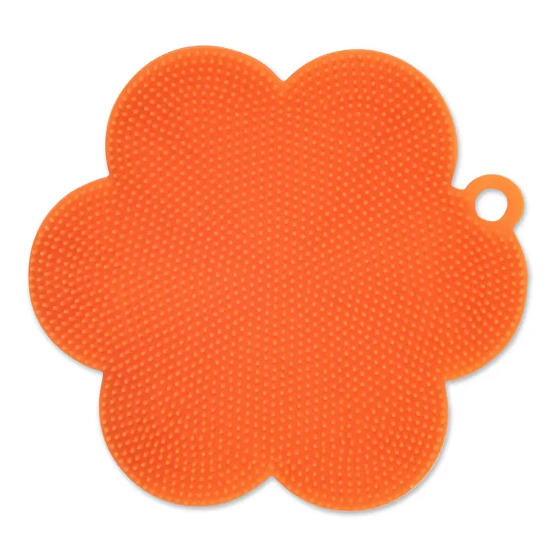 Orange Silicone Soft Scrub Brush 1