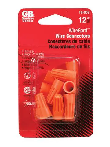 Orange Twist-On Wire Connectors For 22–14 Awg Wires (12-Pack) 1