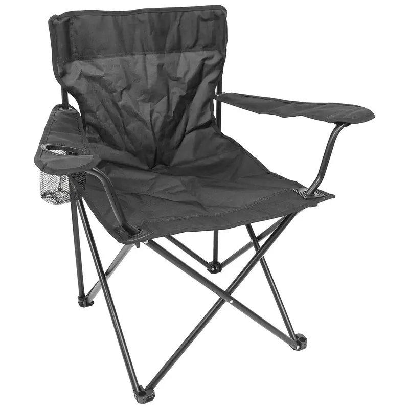 Outdoor Folding Camping Chair – Breathable Canvas Back, Steel Frame Support 1