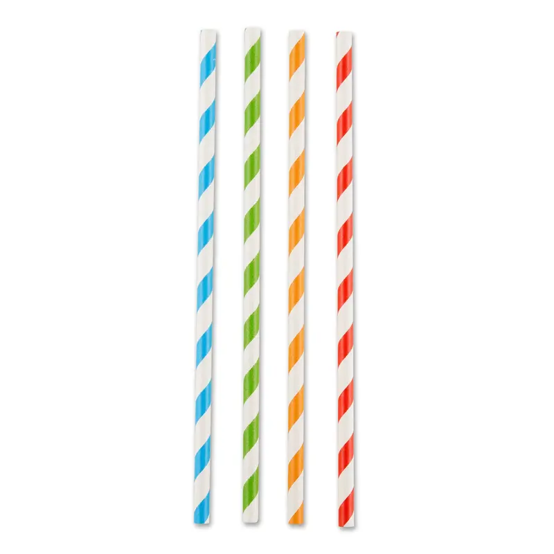 Pack Of 100 Stripe-Print Paper Drinking Straws 1