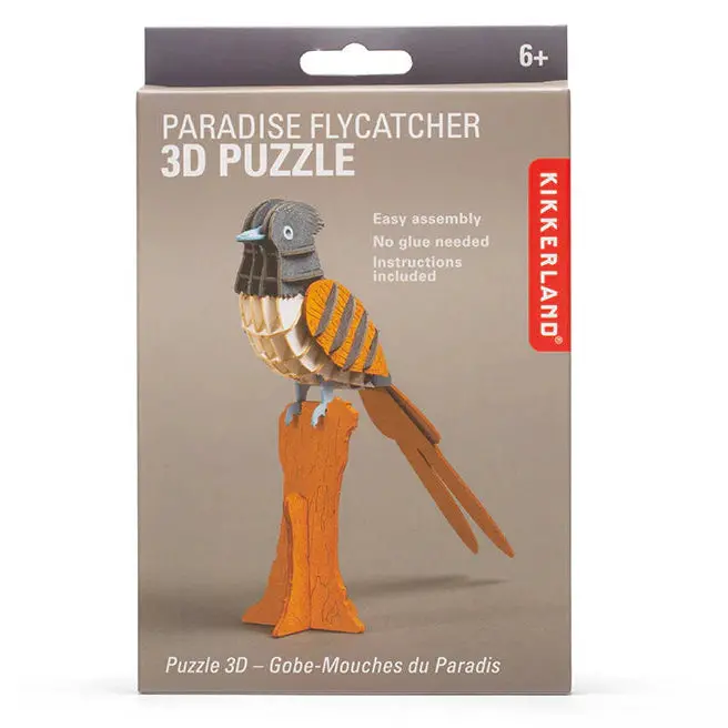 Paradise Flycatcher 3D Puzzle Kit – Kikkerland Laser-Cut Model 1