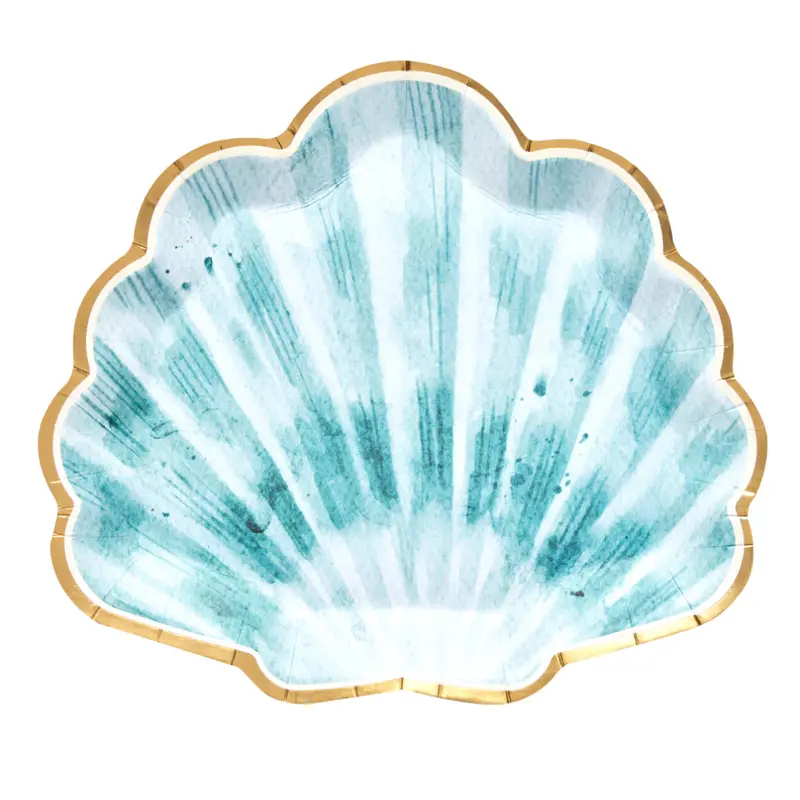Pastel Sea Die-Cut Salad & Dessert Plates – 8-Piece Set 1