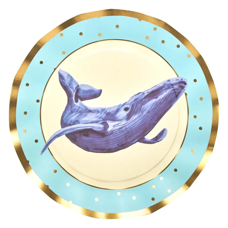 Pastel Sea Wavy Edge Disposable Dinner Plates – Set Of 8 1