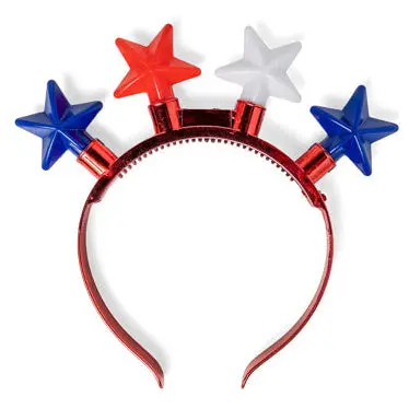 Patriot Pride Jumbo Flashing Star Headband – Multi-Color Light-Up Accessory 1