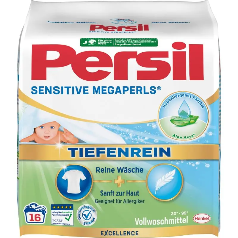 Persil Sensitive Megaperls Detergent – Hypoallergenic Formula, 16 Loads, German Import 1