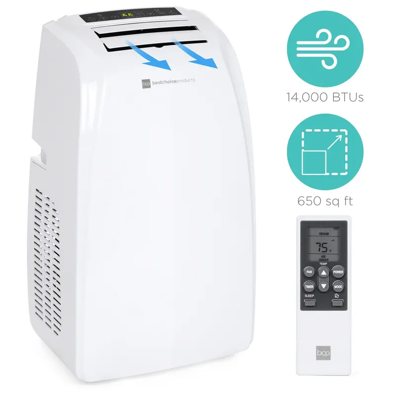 Portable 3-In-1 Ac Unit – 14,000 Btu Cooling, Dehumidifying & Fan Modes 1