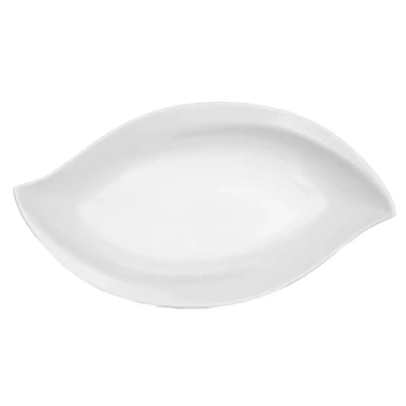 Q Squared Petal-Design White Melamine Platter – 20.5" X 11" 1
