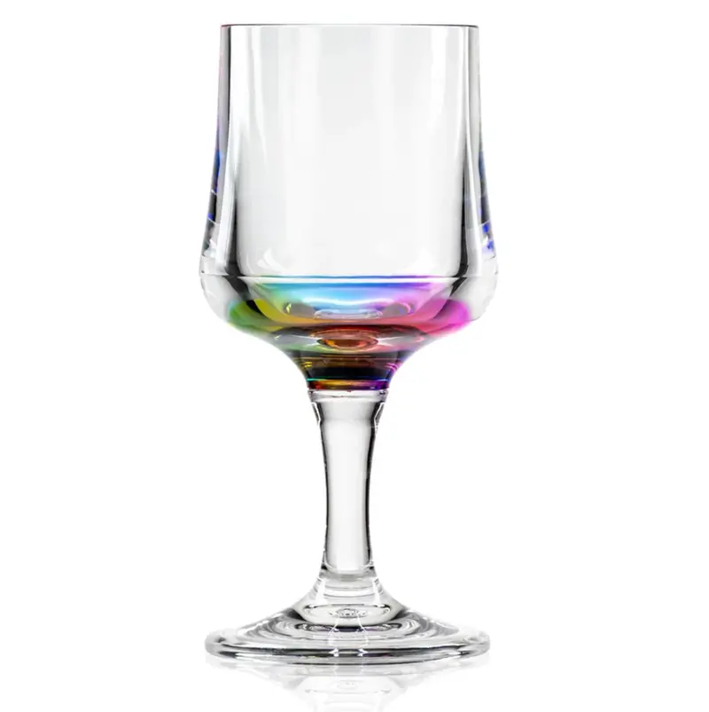 Rainbow-Reflective Acrylic Wine Glass – 8 Oz Modern Stemless Design 1