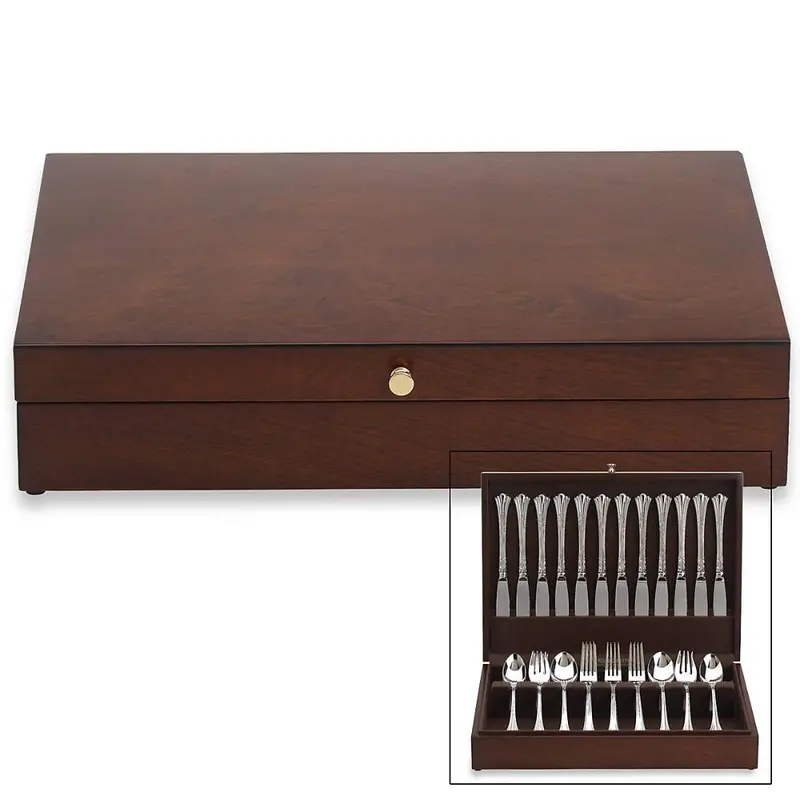 Reed & Barton Eureka Mahogany Flatware Storage Chest 1