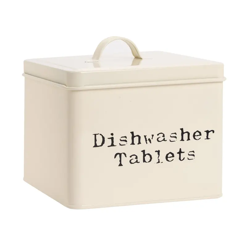 Retro-Inspired Metal Dishwasher Tablet Storage Tin 1