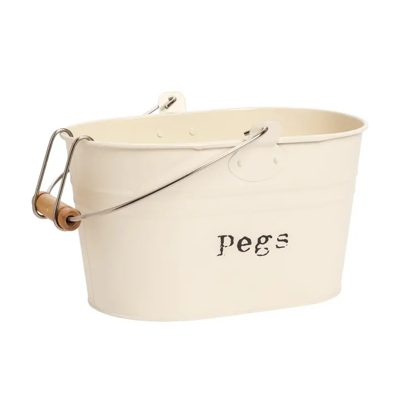 Retro-Style Galvanized Peg Bucket 1