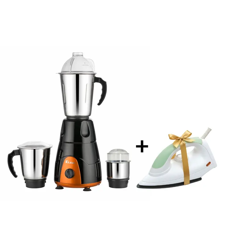 Rico Mg123B-Fi 550W Mixer Grinder With 1000W Lightweight Dry Iron Combo (White) 1