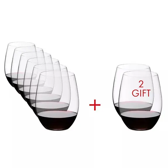 Riedel The O Stemless Cabernet/Merlot Wine Glasses – 21 Oz, 8-Pack (Buy 6, Get 2 Free) 1
