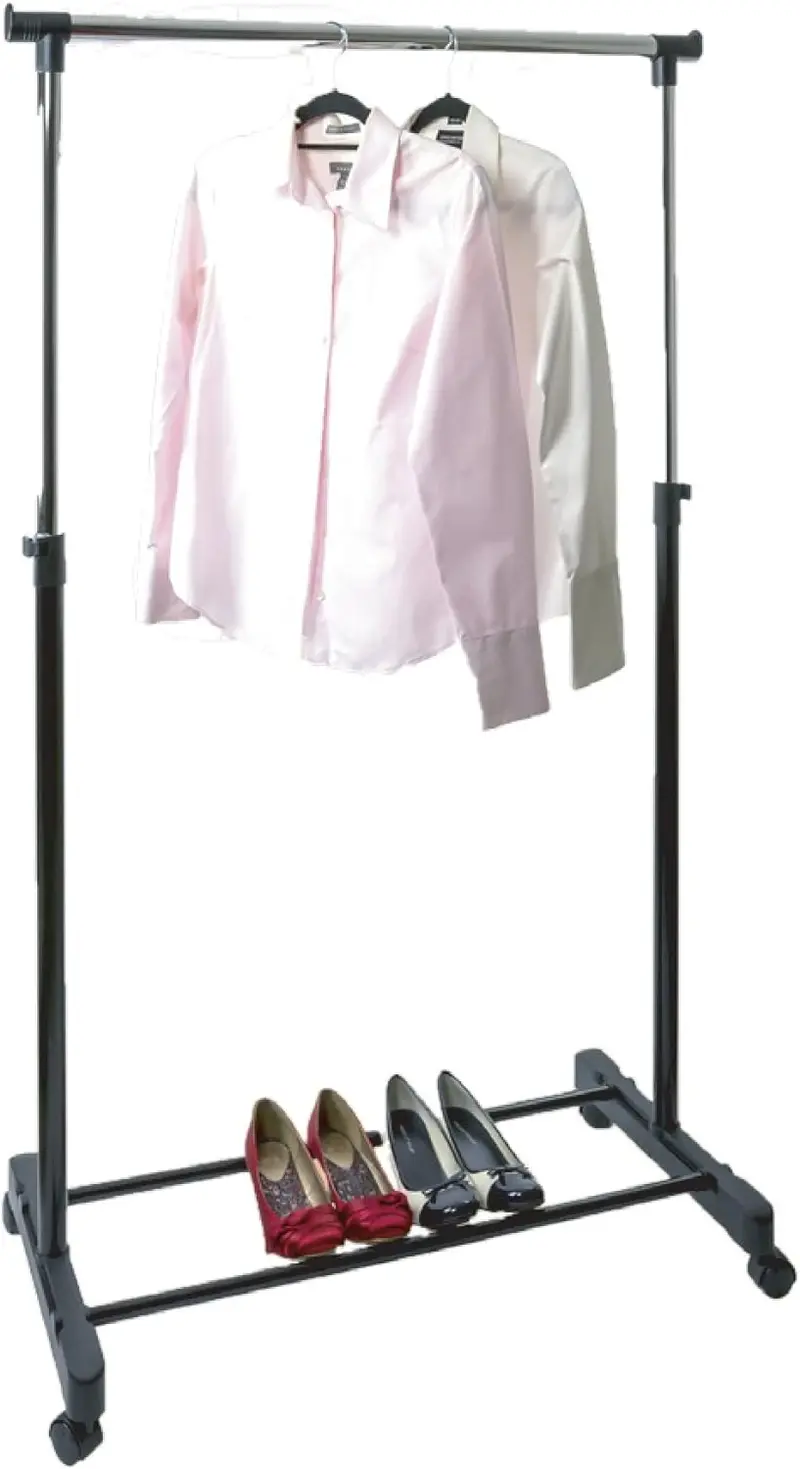 Rolling Adjustable Clothing Rack With Casters 1