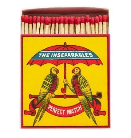 Romantic 'Inseparables' Illustrated Luxury Matches – 125 Count 1