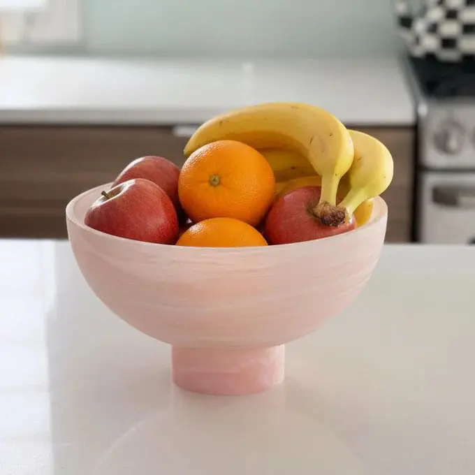 Rose Haven Raised Resin Salad Bowl – Ergonomic Serving Design 1