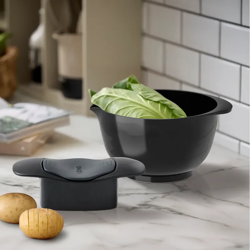 Rosti Classic Hasselback Slicing Tool + Margrethe Mixing Bowl Set 1