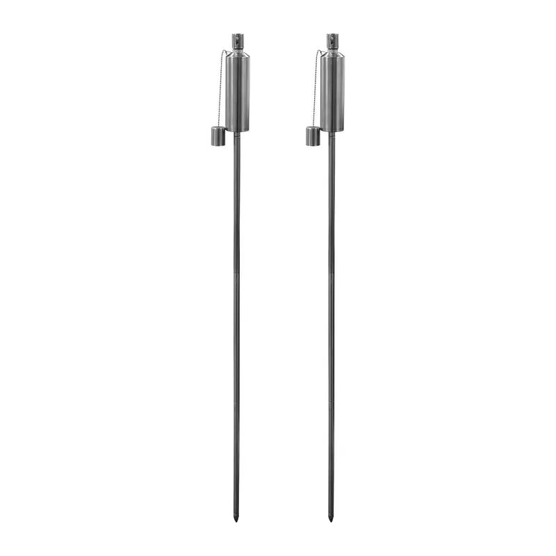 Round-Base Metal Outdoor Fire Torches – 1.46M, Two-Pack 1
