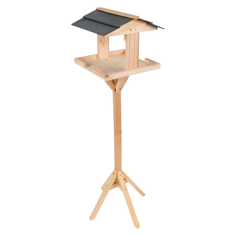 Rustic Wooden Bird Table With Roof – Garden Wildlife Feeding Station 1