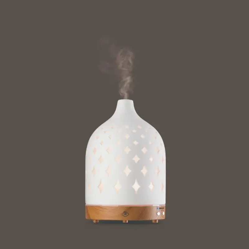 Serene House Supernova 125Ml Ceramic Aroma Diffuser – White Body With Light Wood Base 1