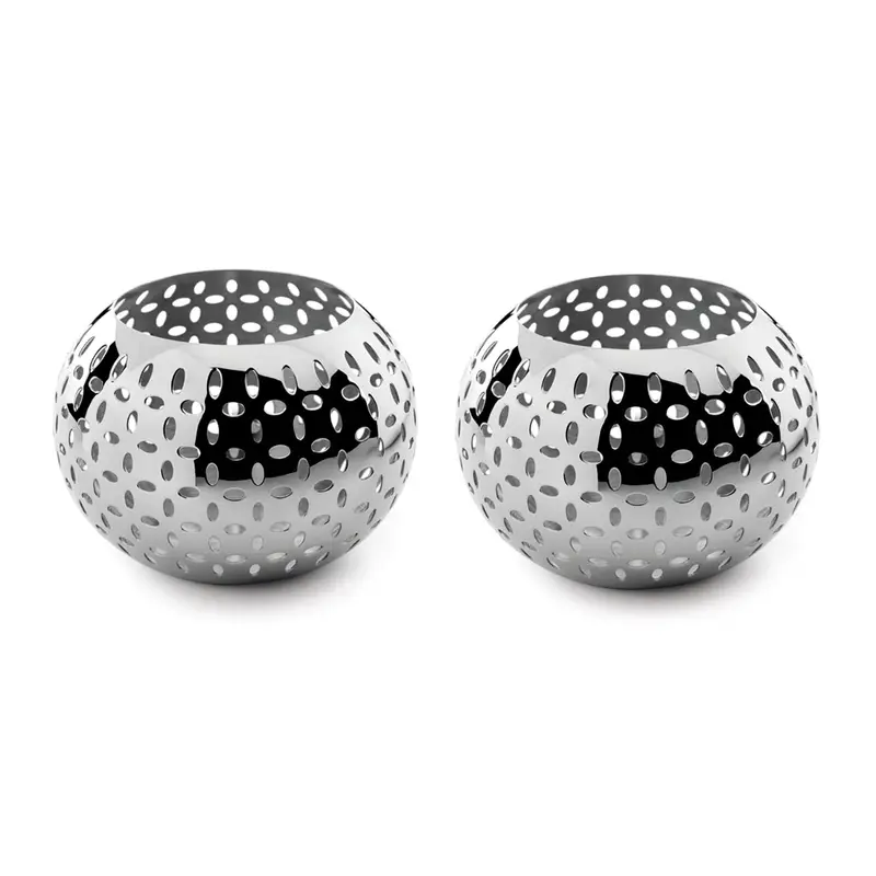 Set Of 2 Large Ceramic Tealight Holders – Sesame Series 1