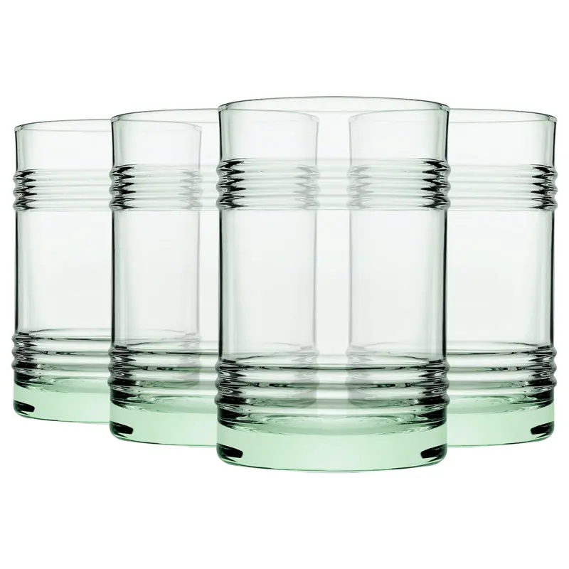 Set Of 4 Recycled Green Highball Glasses – 490Ml Aware Tincan Series 1