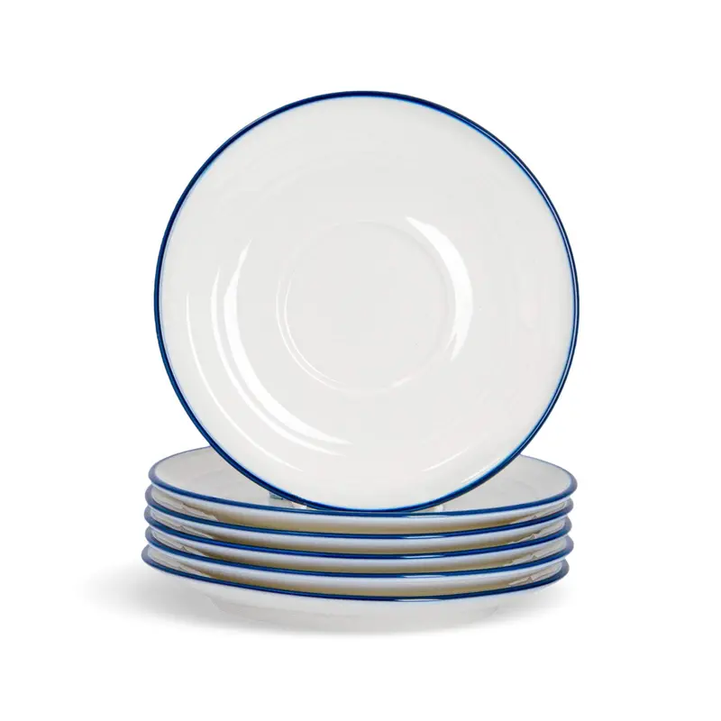 Set Of 6 13Cm Farmhouse White Espresso Saucers 1