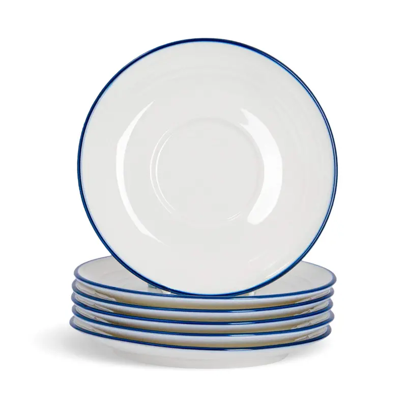 Set Of 6 16Cm Farmhouse White Teacup Saucers 1