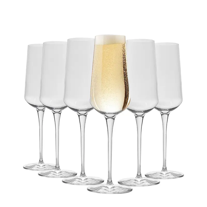 Set Of 6 285Ml Inalto Uno Champagne Flute Glasses 1