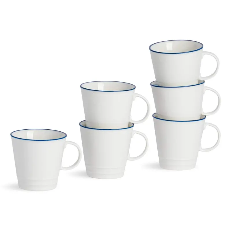 Set Of 6 90Ml Farmhouse White Espresso Cups 1