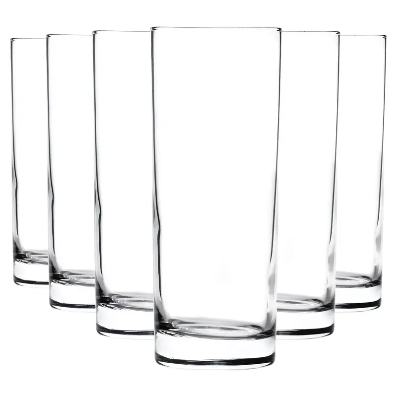 Set Of 6 Clear Highball Glasses – 360Ml Capacity 1