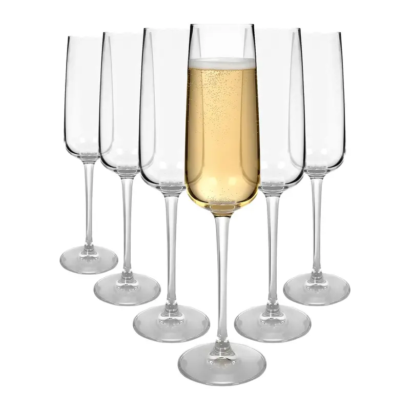 Set Of 6 Knightsbridge 230Ml Crystal Champagne Flutes 1