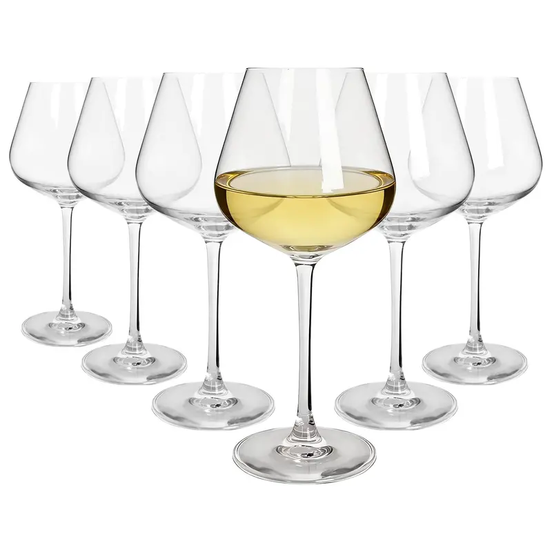 Set Of 6 Knightsbridge 500Ml Crystal White Wine Glasses 1