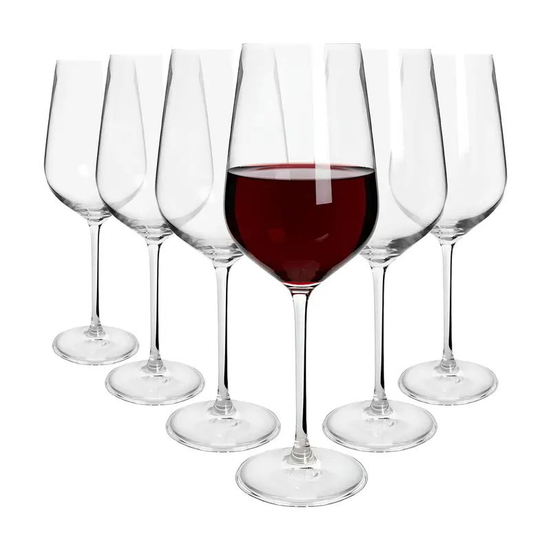Set Of 6 Knightsbridge 620Ml Crystal Red Wine Glasses 1