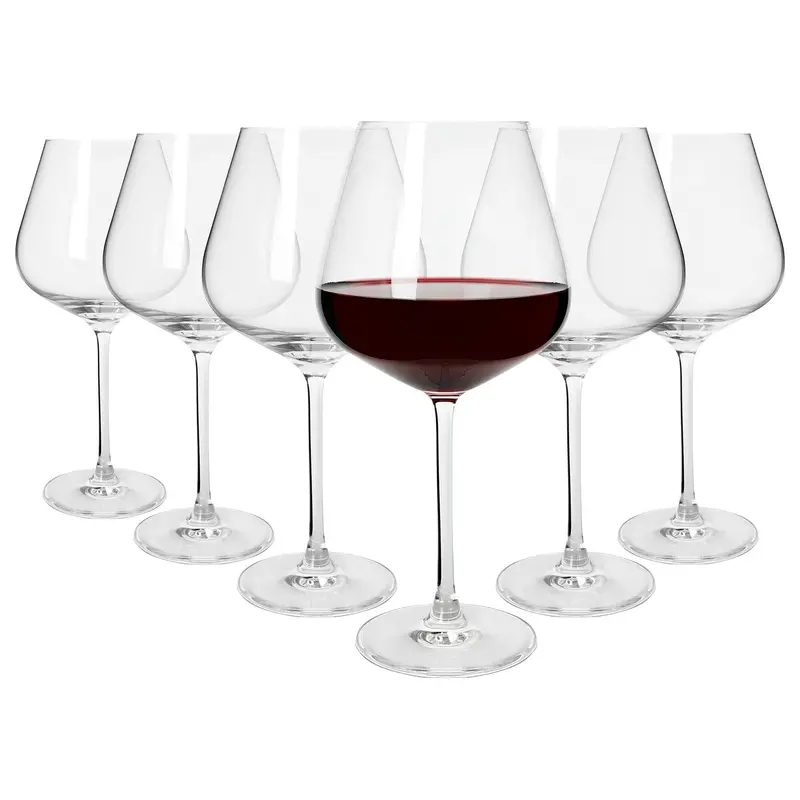 Set Of 6 Knightsbridge 650Ml Crystal Red Wine Glasses 1