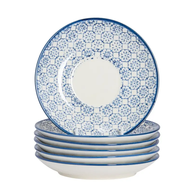 Set Of 6 Navy Stoneware Cappuccino Saucers – 14.5Cm Diameter 1