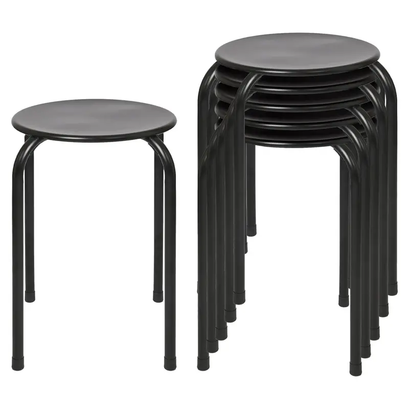 Set Of 6 Stackable Metal Stools 1