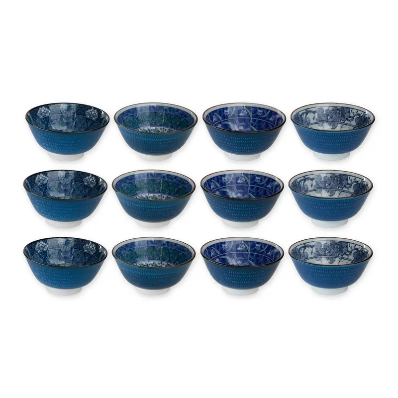 Set Of Japanese Porcelain Serving Bowls (14 Oz Each) 1