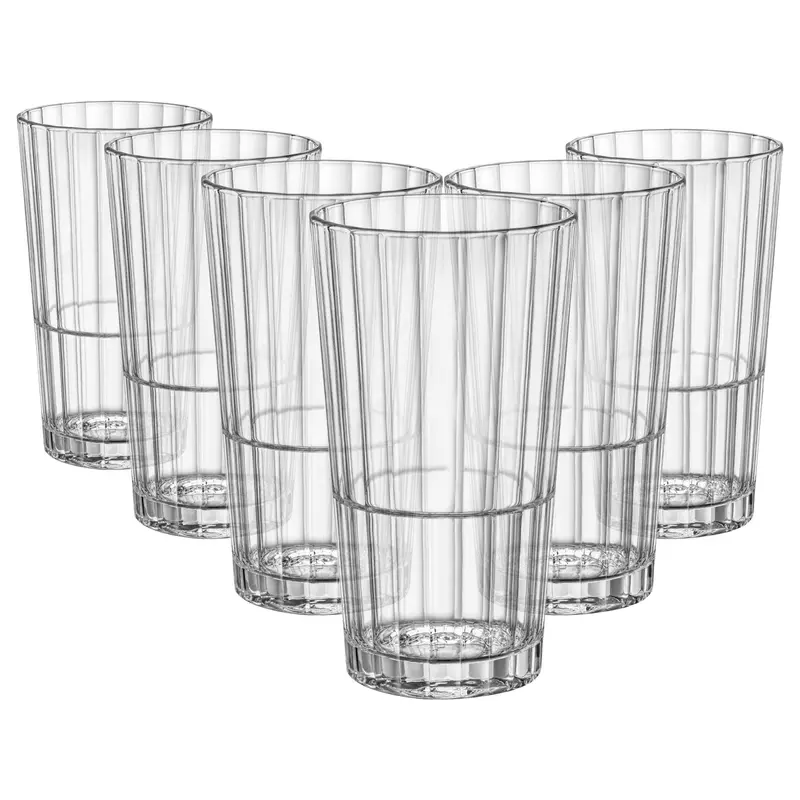 Set Of Six 395Ml Stacking Highball Glasses – Oxford Bar Style 1