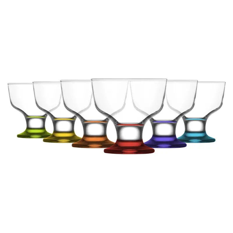 Set Of Six Multicolored 285Ml Glass Ice Cream Bowls 1